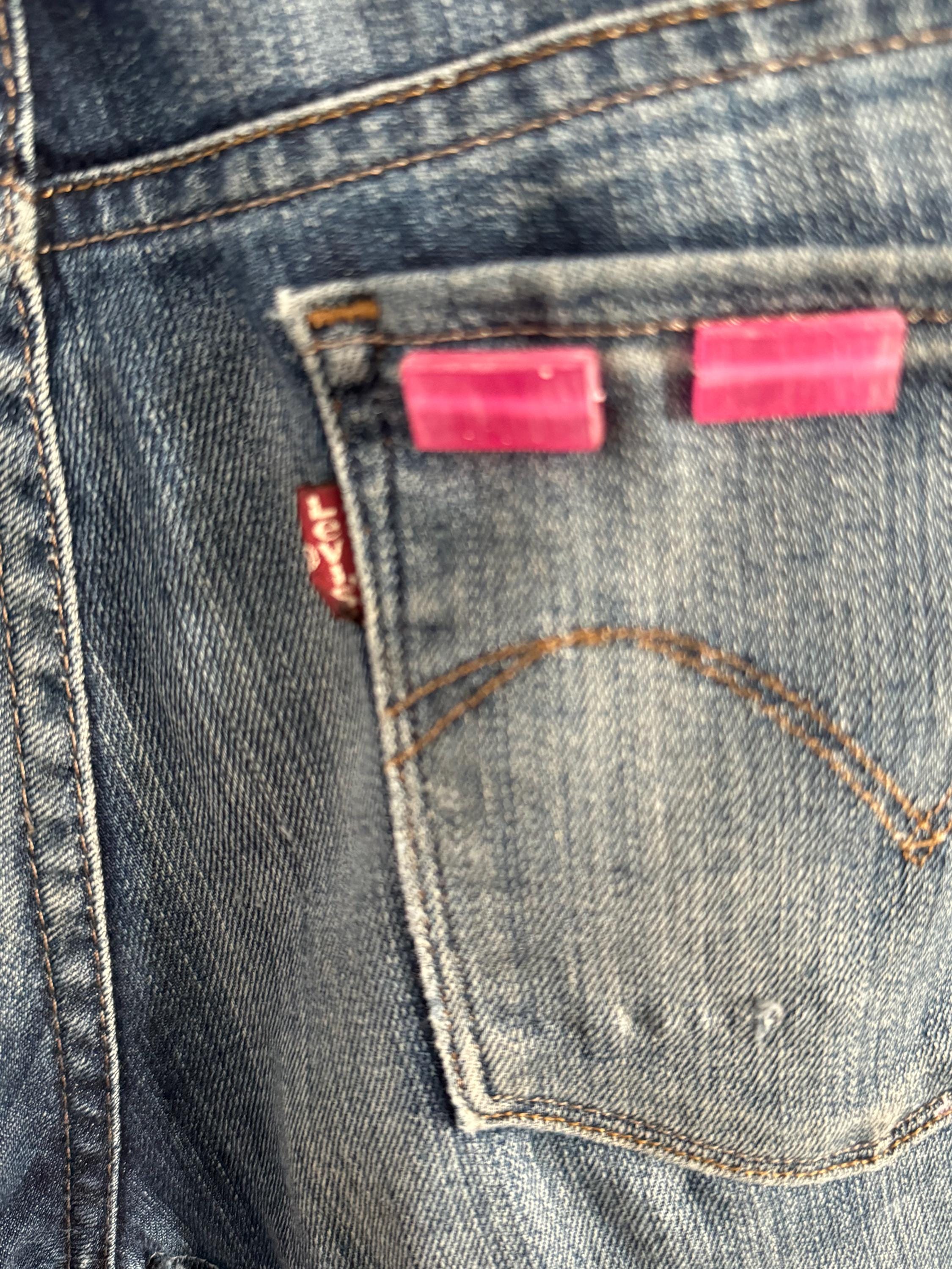 Upcycled Bespoke Denim Eyelet Skirt (M)