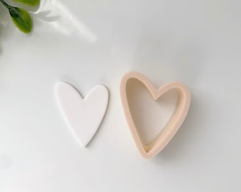 Skinny Whimsical Heart Clay Cutter | Clay Earring Cutters