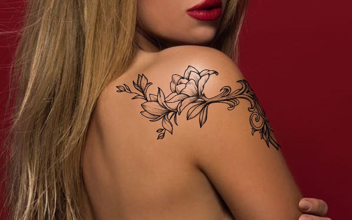 73 Great Vintage Flower Tattoos On Shoulder