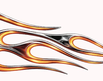 Juego de calcomanías recortadas con aspecto cromado para el lateral del tanque de combustible de la motocicleta (izquierda y derecha)