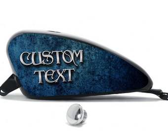 Set Motorcycle Fueltank Side Decals L&R Customize Text 001