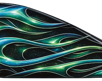 Set Motorcycle Fueltank Side Decals L&R Metallic Flakes 02