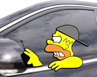 Car/Truck Decal Multi Color Homer Simpson Driving