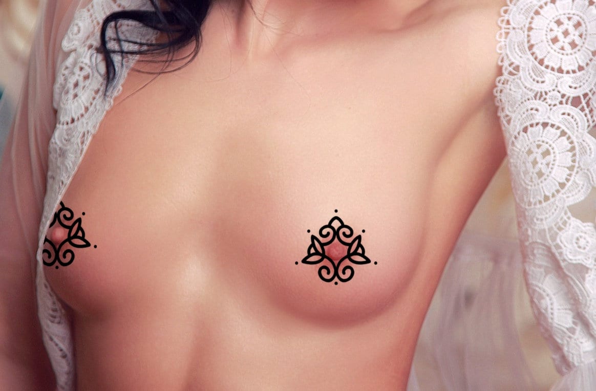 Nipple Tattoo S008 - Etsy Denmark Nipple Tattoo S008 - Etsy Denmark