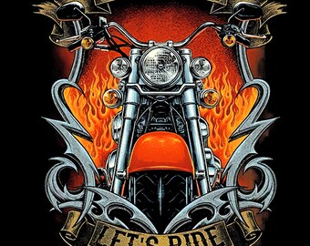 Halftones Dtf Transfer Lets Ride