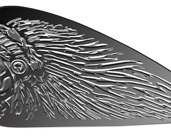 Set Motorcycle Fueltank Side Decals Chief 3D Look