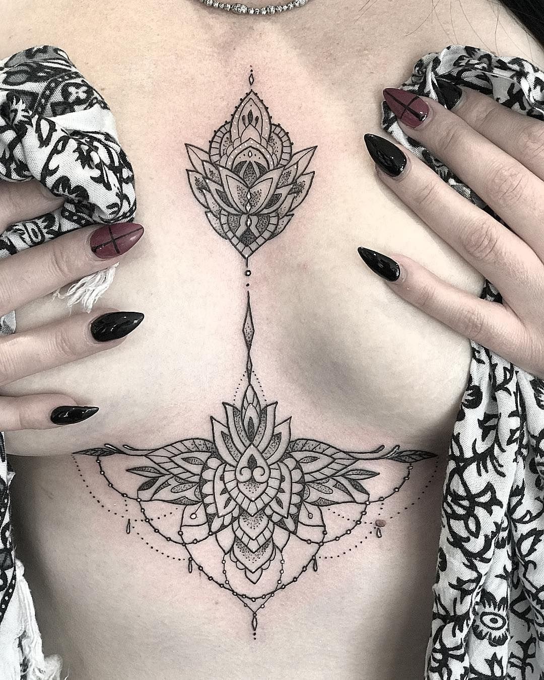 Sternum Tattoo Upper Lower 073 - Etsy Sternum Tattoo Upper Lower 073 - Etsy