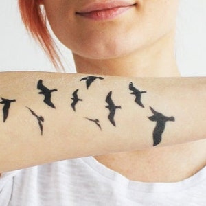 Bird Flock Tattoo 168 - Etsy
