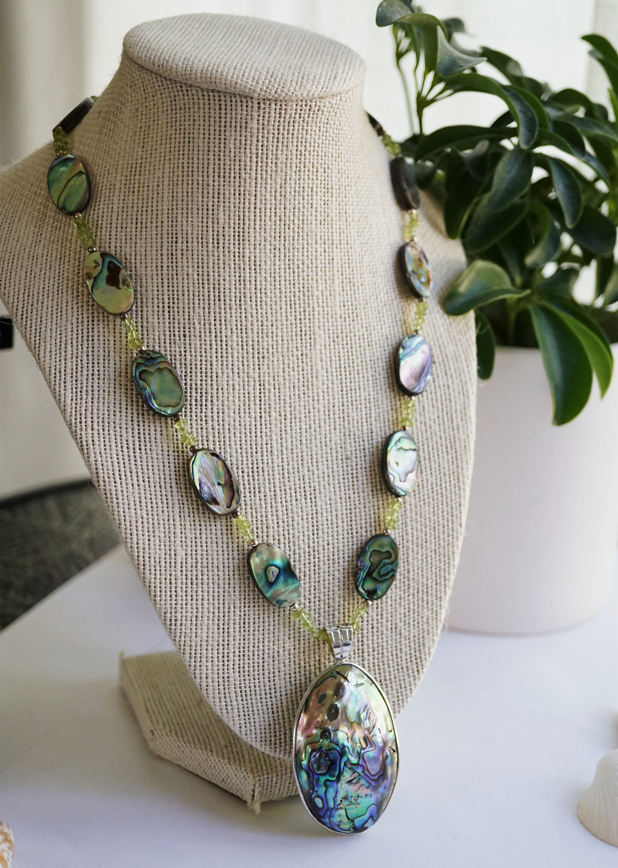 Abalone shell pendant. Abalone Necklace. Sea Shell Jewelry. Etsy