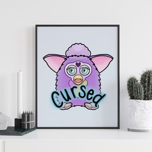 Cursed Furby 8x10 Print - Matte Art Print, 90s, Nostalgia, Pastel Art, Toys, Cute, Wall Decor, Home, Wall Art, Unframed, Tattoo Artist