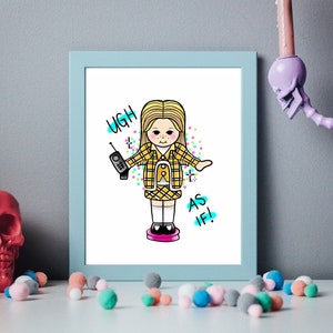 As If! Clueless, Cher Horowitz, Polly Pocket Inspired Art Print, Kawaii, Pastel, Y2K, Nostalgia, Retro Toy, Pop Culture, Alicia Silverstone