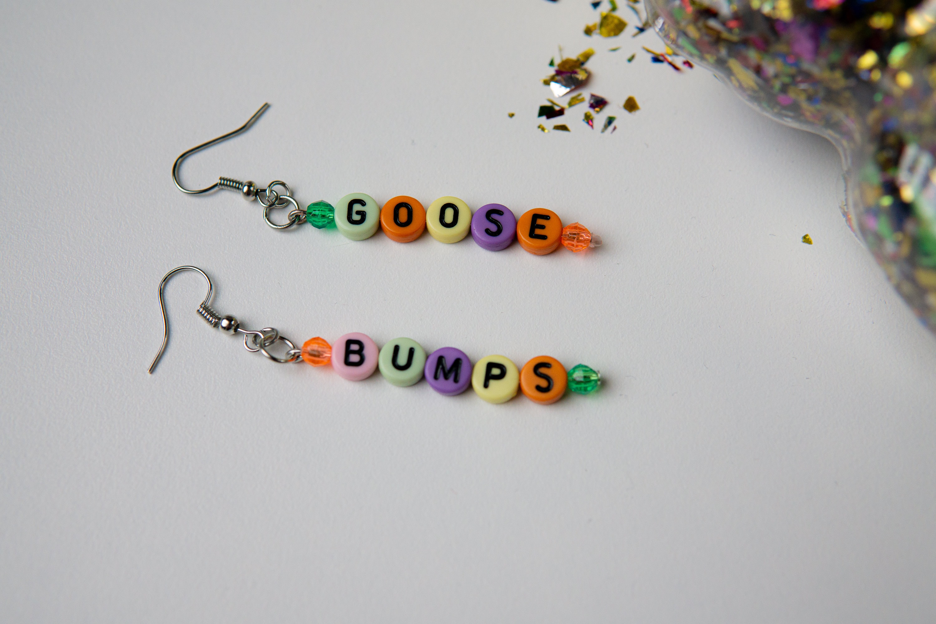 Goosebumps Letter Bead Earrings Word earrings 90s Style Etsy