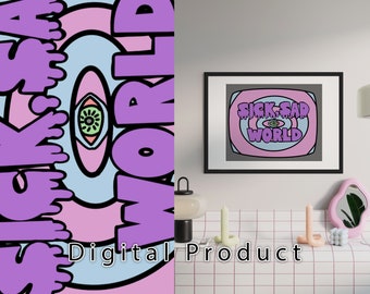 Sick Sad World Imprimible - Daria Inspo, MTV, Pastel, Impresión de Arte, Imprimir en Casa, JPG, Impresión Divertida, Diseño Único, Dibujos Animados, Único, 90s, Noventa