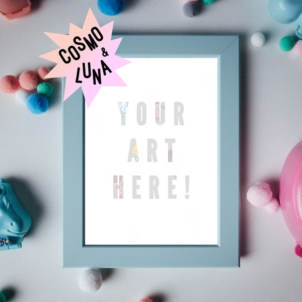 Frame Mockup 5x7 - 90s, 5x7, Frame mock up vertical, Polly Pocket, Pastel Frame, Quirky, Template, Photoshop, Toys