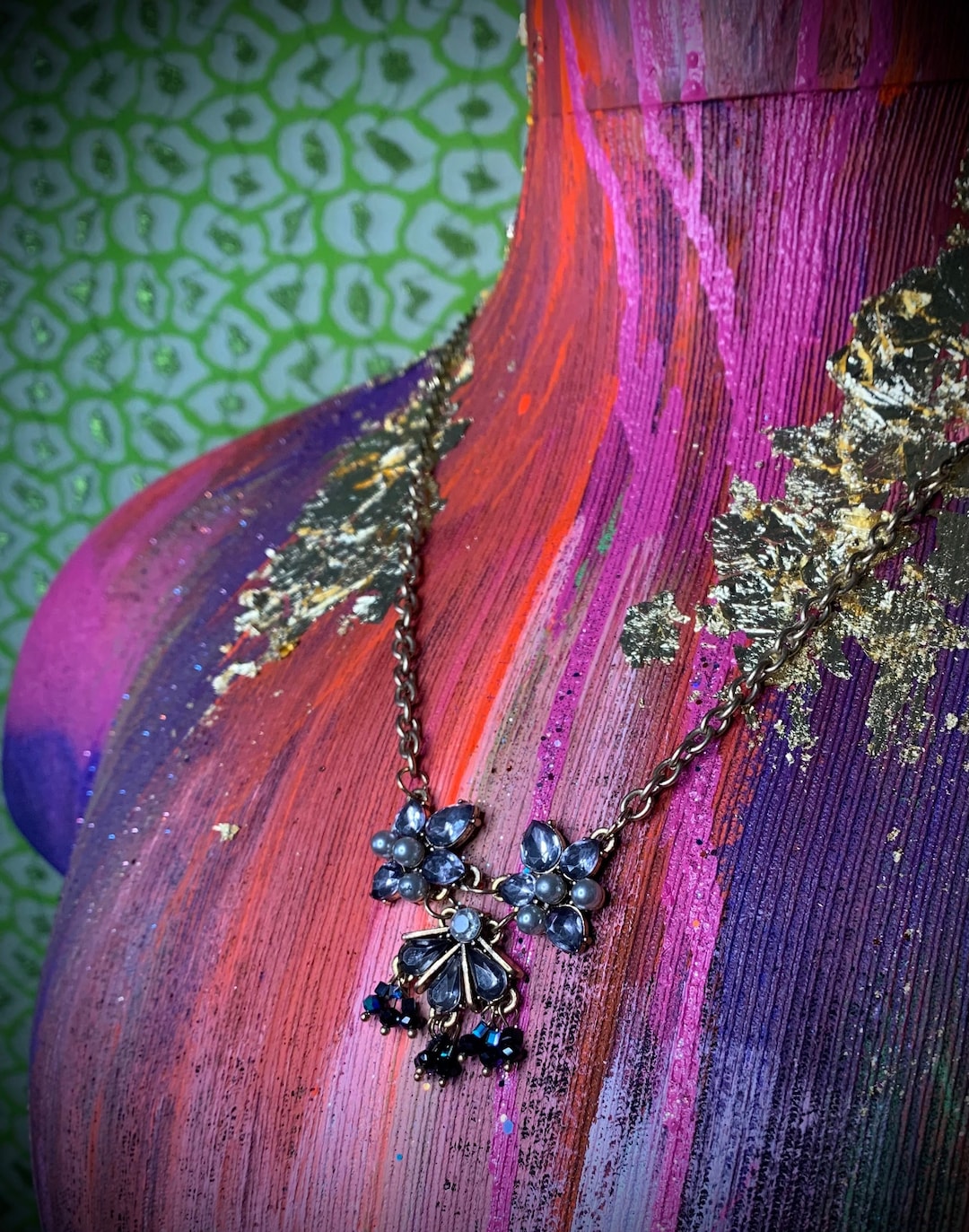 Upcycled Necklace Recycled From Vintage Jewelry Etsy