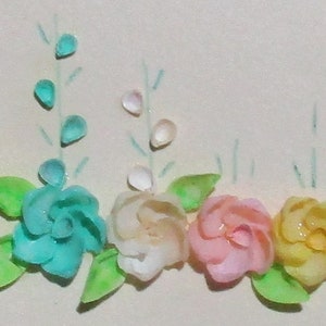 C.1940 Vintage Handgefertigte Echt Sea Shell Flower Design Brücke Tally Card T1-18