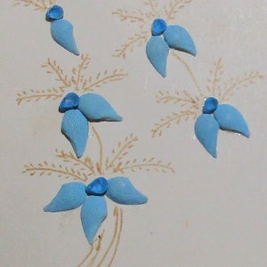 Tarjeta de conteo con diseño de pájaro y flor de concha marina real, hecha a mano, de la década de 1940, T1-14