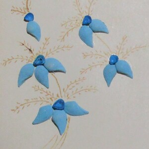 C.1940 Vintage Handgemachte Real Sea Shell Flower & Bird Design Bridge Tally Card T1-15