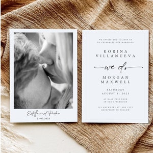Hochzeitseinladungsvorlage, minimalistische Hochzeitseinladung, Hochzeitseinladung druckbare, bearbeitbare Canva-Vorlage 45