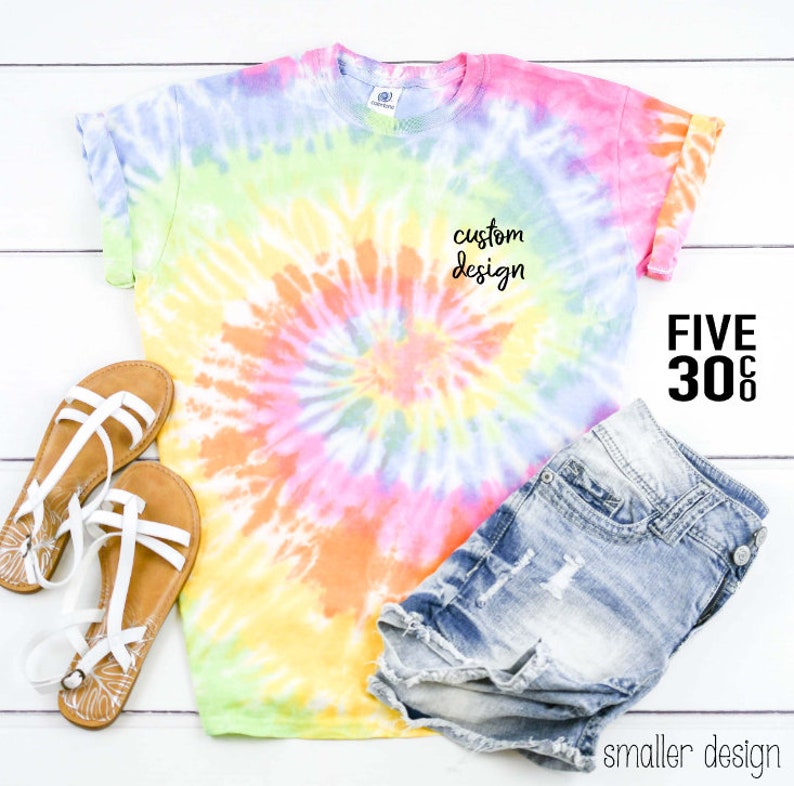 Custom Tie Dyed Tshirt Pocket Size Design