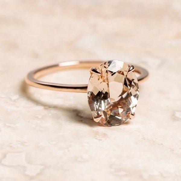 Peach Morganite Ring - Etsy