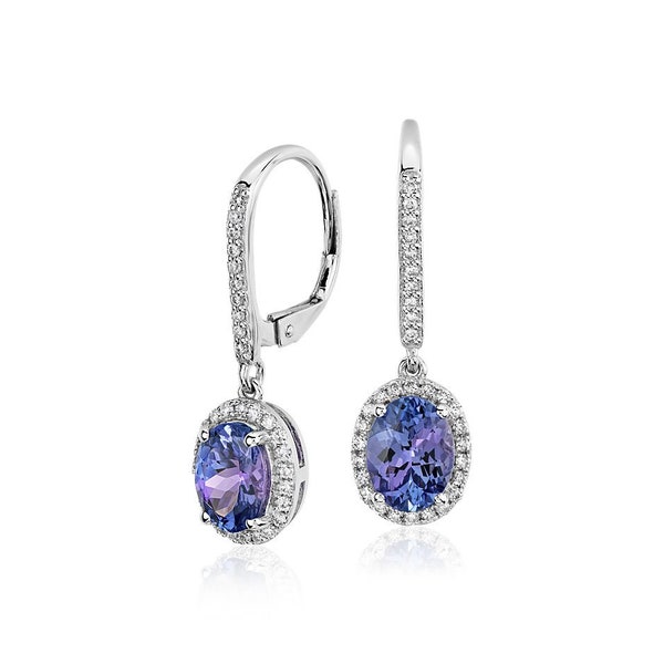 Natural Premium AAA Tanzanite Dangle Earring, Tanzanite Earring, Anniversary Gift, Tanzanite Earring,  December Birthstone, Gift for her