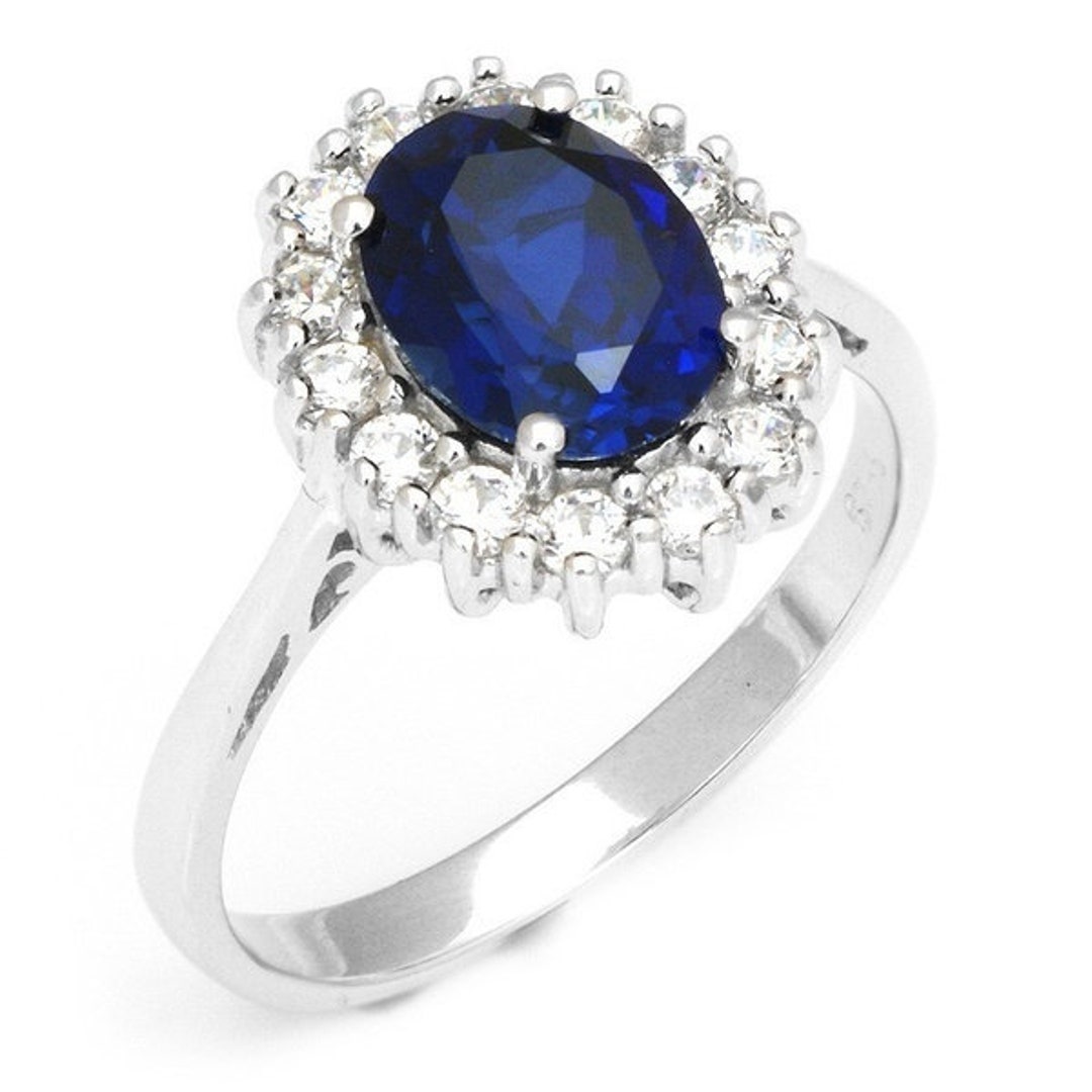 Blue Sapphire Engagement Ringprinces Diana Ringsapphire - Etsy