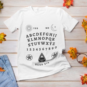 Women&#39;s Ouiji Board Tee Shirt, Fall Shirt, Halloween Shirt, Halloween Costume, Trick or Treat Shirt