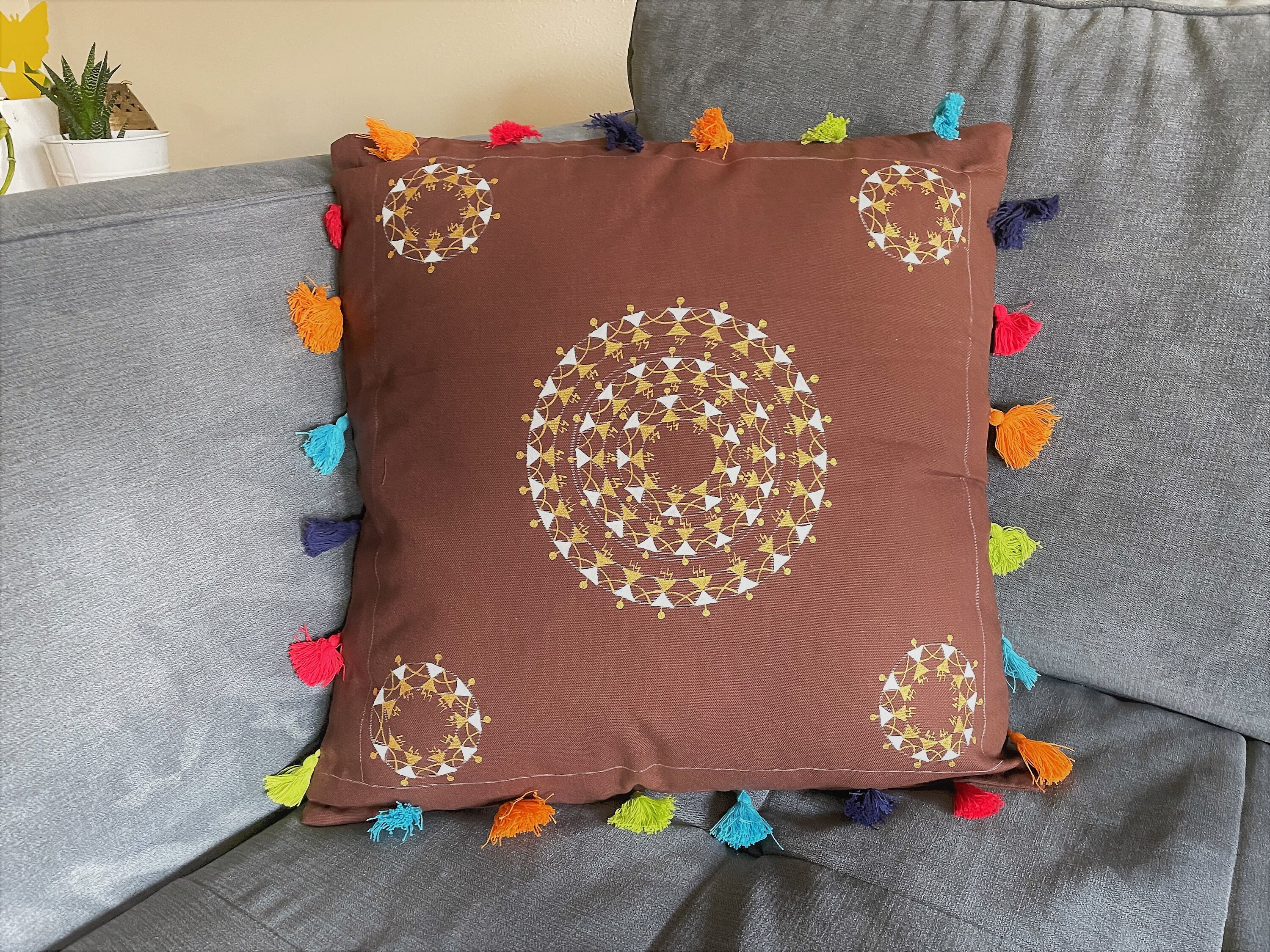 Warli Hand Paint Cushion Cover Set of 2. Hand Paint Hand Etsy