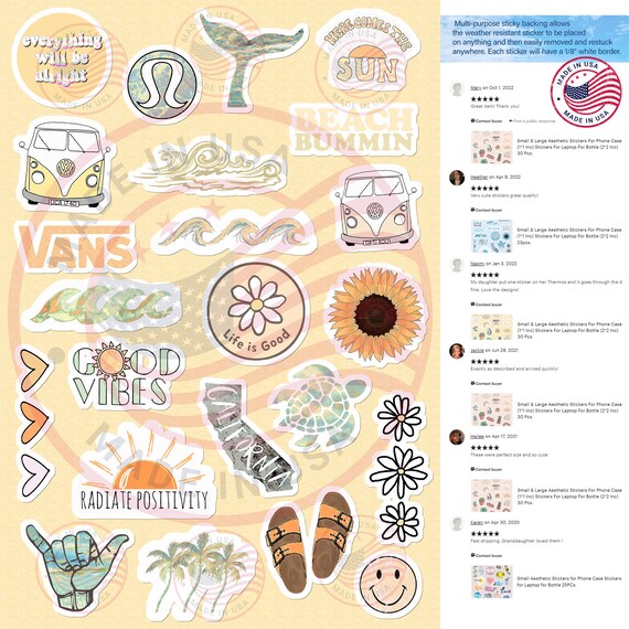 Small & Large Aesthetic Stickers for Phone Case 11 Inc - Etsy