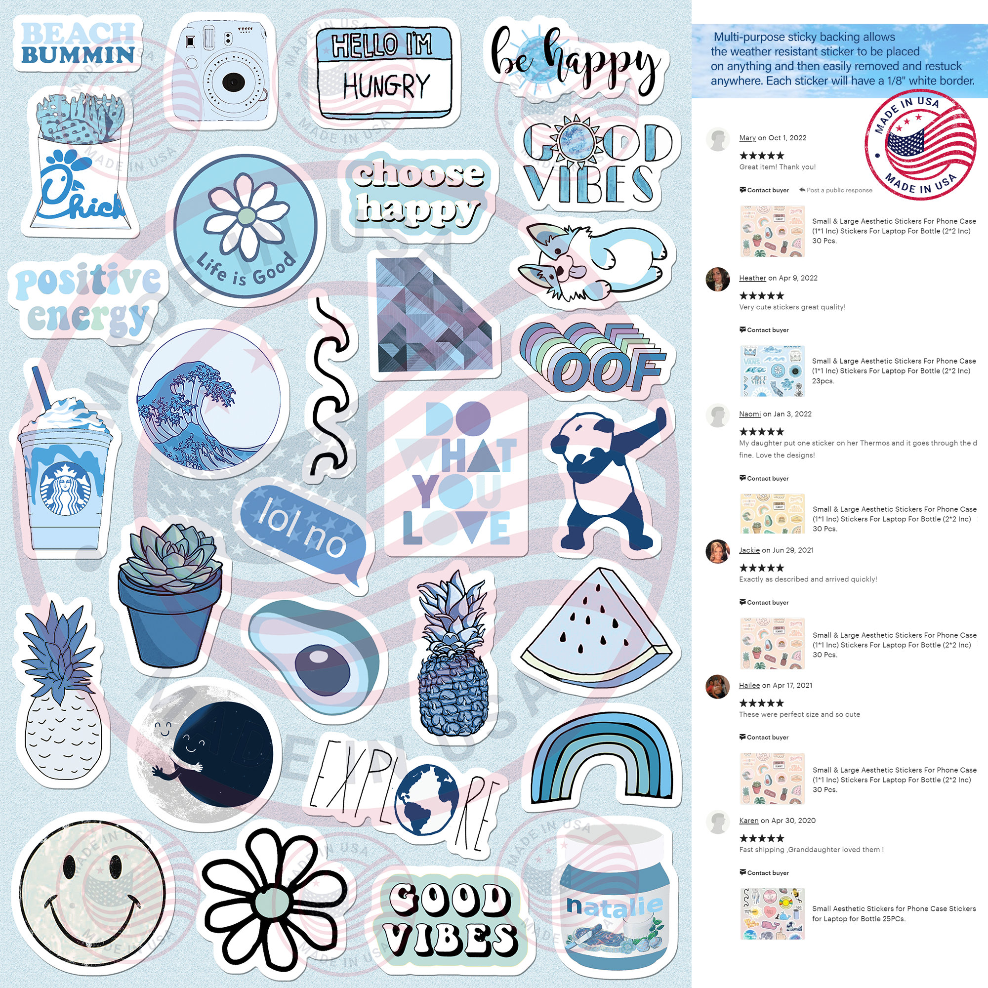 5 Set Small & Large Aesthetic Stickers for Phone Case 11 Etsy