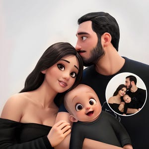 Personalised Family Portrait/ Custom Cartoon Animation/ Cartoon Portrait From Photo/Custom Cartoon Family/Digital File/ Cartoon Style Couple