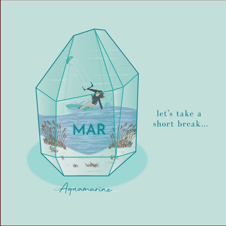 aesthetic march birthstone printable bookmark illustration