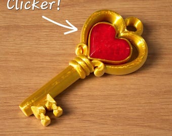 Love Lock Heart Key Clicker - Fidget Keychain