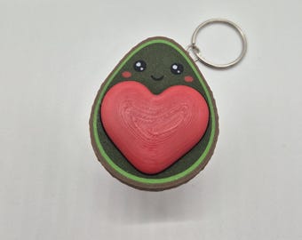 Avocado Heart Clicker Keychain - Pocket Fidget Stress Relief Toy