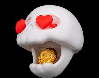 Love-Struck Skull Trinket Holder – Popping Heart Eyes