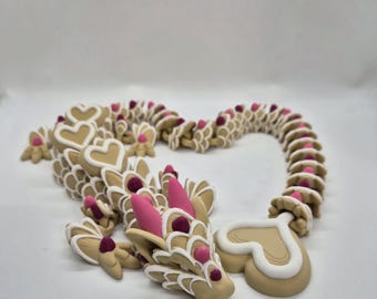 Articulated Sugar Cookie Love Dragon - Fantasy Gift for Gamers, Dragon Lovers & Collectors
