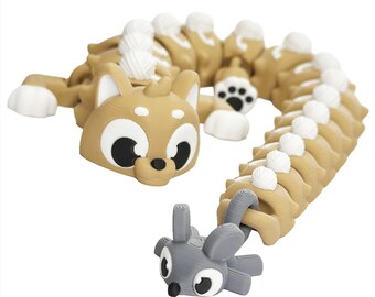 Cat Dragon with Mouse Tail - Articulated Fantasy Desk Fidget