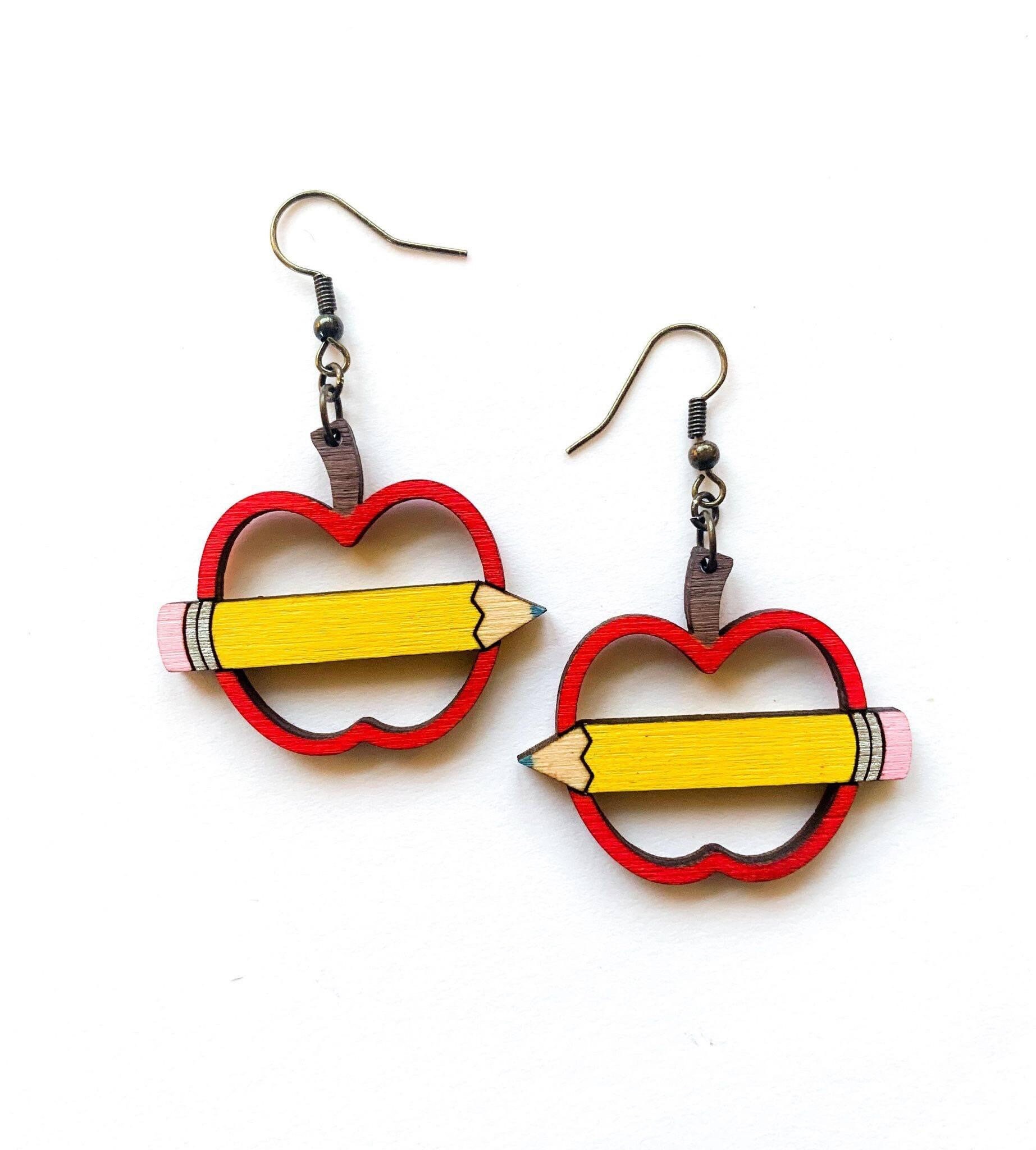 Teacher Earrings Etsy