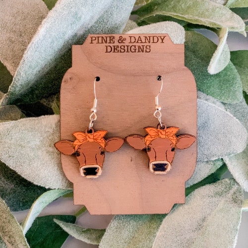 Jersey Cow Earrings Etsy