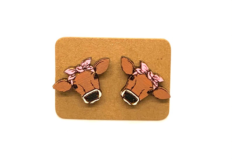 Jersey Cow Earrings Etsy