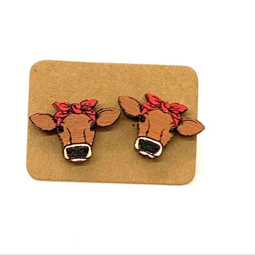 Jersey Cow Earrings Etsy