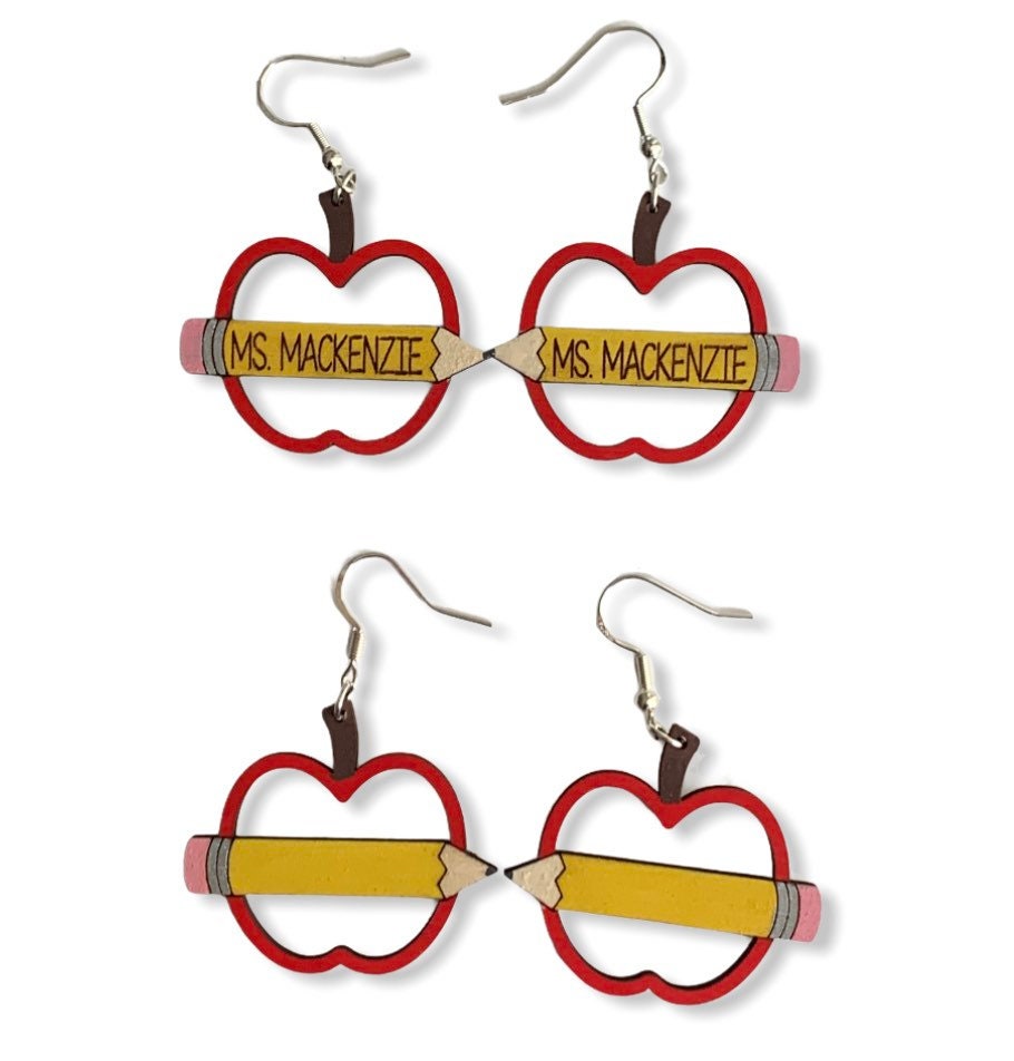 Teacher Earrings Etsy