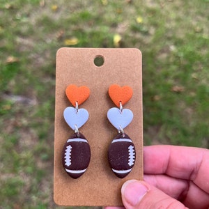 Handmade Football Earrings: Polymer Clay Sports Fan Jewelry immagine 2