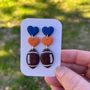 Handmade Football Earrings: Polymer Clay Sports Fan Jewelry immagine 1