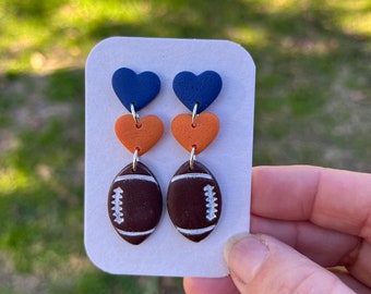 Handmade Football Earrings: Polymer Clay Sports Fan Jewelry