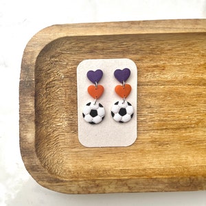 Handmade Polymer Clay Soccer Ball Earrings: Sports Lover Gift