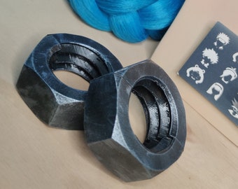 Adereço de cosplay inspirado na cabeça de parafuso: Pintura finalizada