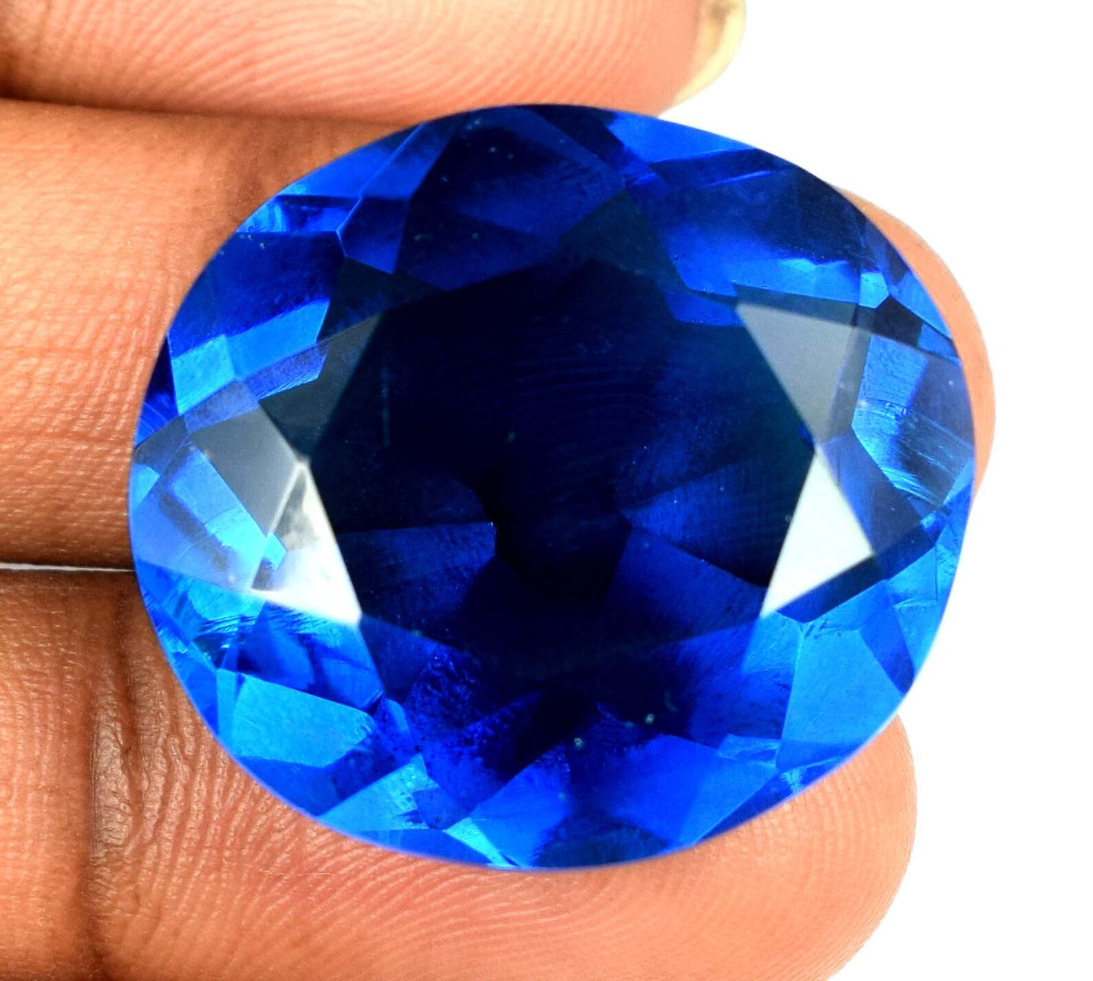 London Blue Topaz Loose Gemstone 60.70 Ct Oval Cut AGI Etsy