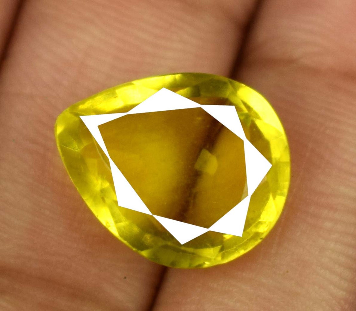 Natural Yellow Kunzite Spodumene Ring Size Gemstone Pear Cut Etsy